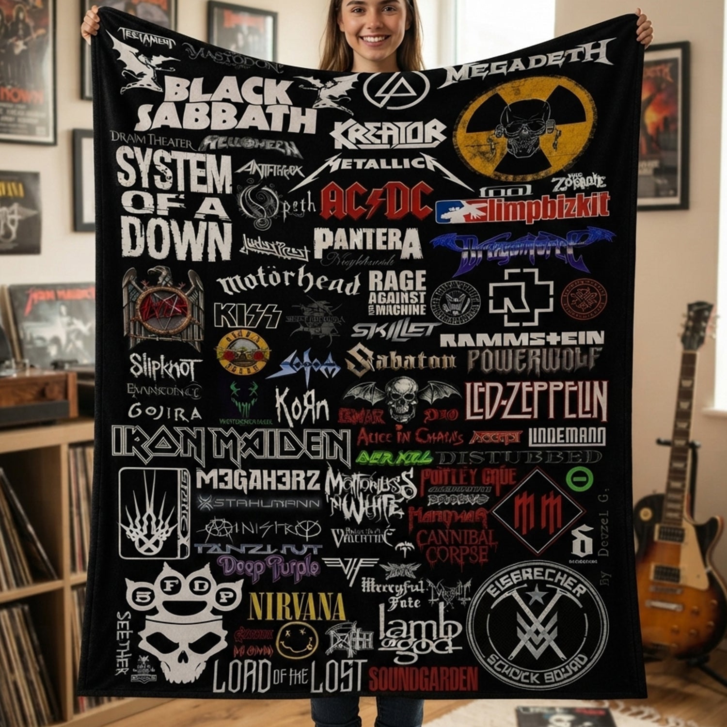 Classic Rock Legends Blanket Soft Warm Gift for Music Lovers GradoCreations