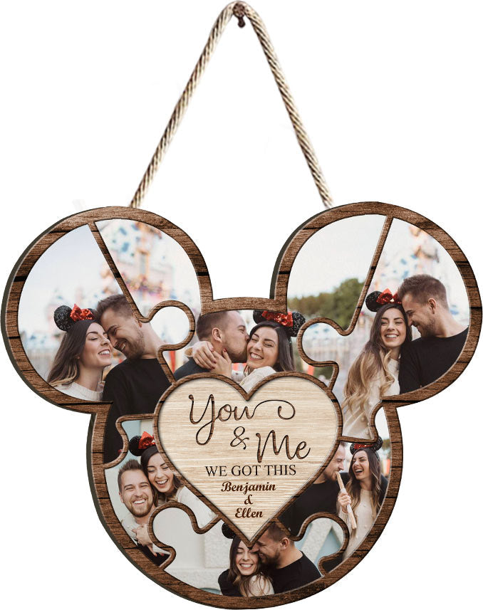 Personalized Couple Mouse Wood Sign with Names - Custom Gift for Valentine's Day, Wedding, Anniversary Wood Sign GradoCreations