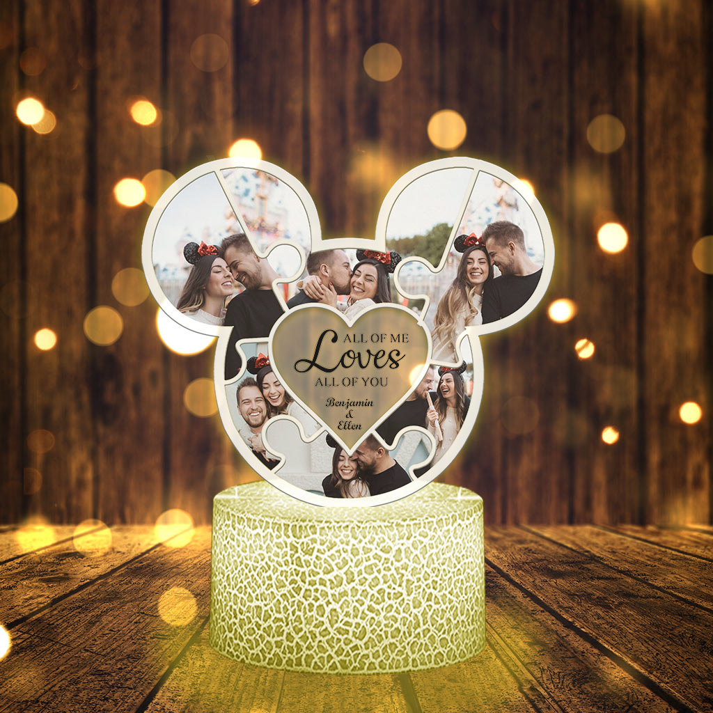 Personalized Mouse Shaped Couple Plaque Light Base Gift Shaped Plaque Light Base GradoCreations