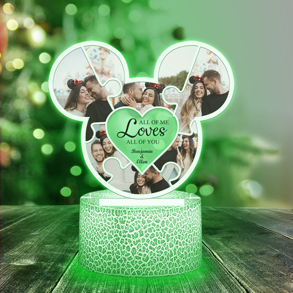 Personalized Mouse Shaped Couple Plaque Light Base Gift Shaped Plaque Light Base GradoCreations