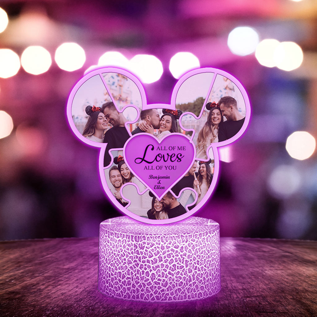 Personalized Mouse Shaped Couple Plaque Light Base Gift Shaped Plaque Light Base GradoCreations