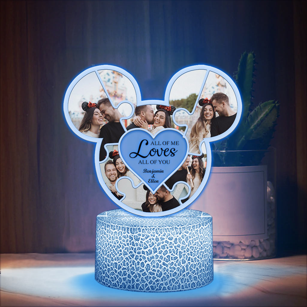 Personalized Mouse Shaped Couple Plaque Light Base Gift Shaped Plaque Light Base GradoCreations