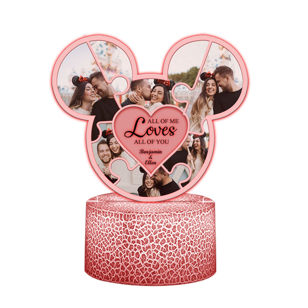 Personalized Mouse Shaped Couple Plaque Light Base Gift Shaped Plaque Light Base GradoCreations
