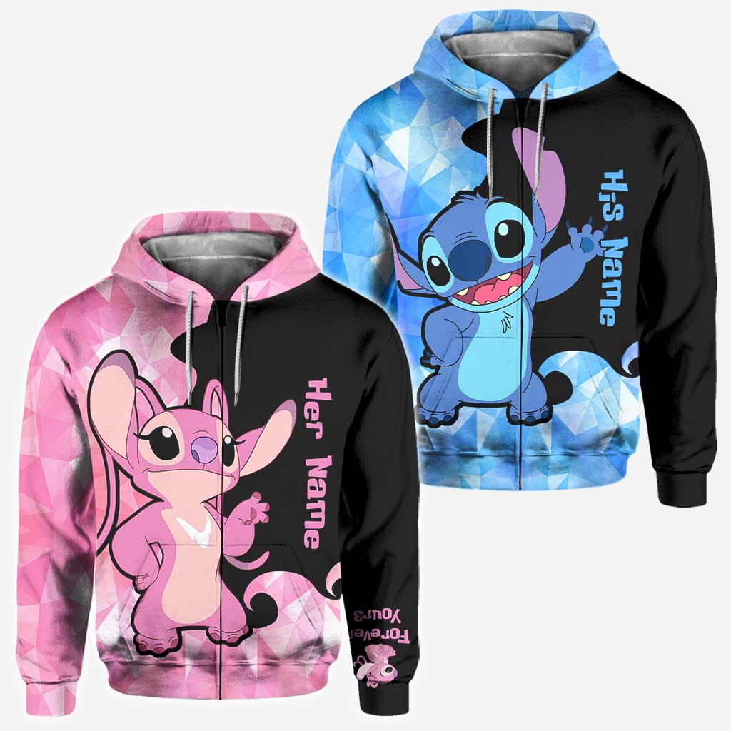 Personalized Couple Ohana Hoodies Custom Name Gift All Over Shirt GradoCreations