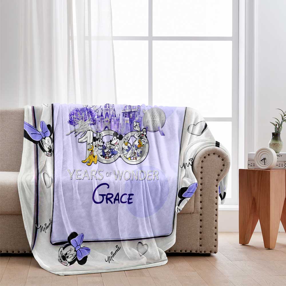 Personalized 100 Years of Wonder Mouse Blanket Gift for Kids Blanket GradoCreations