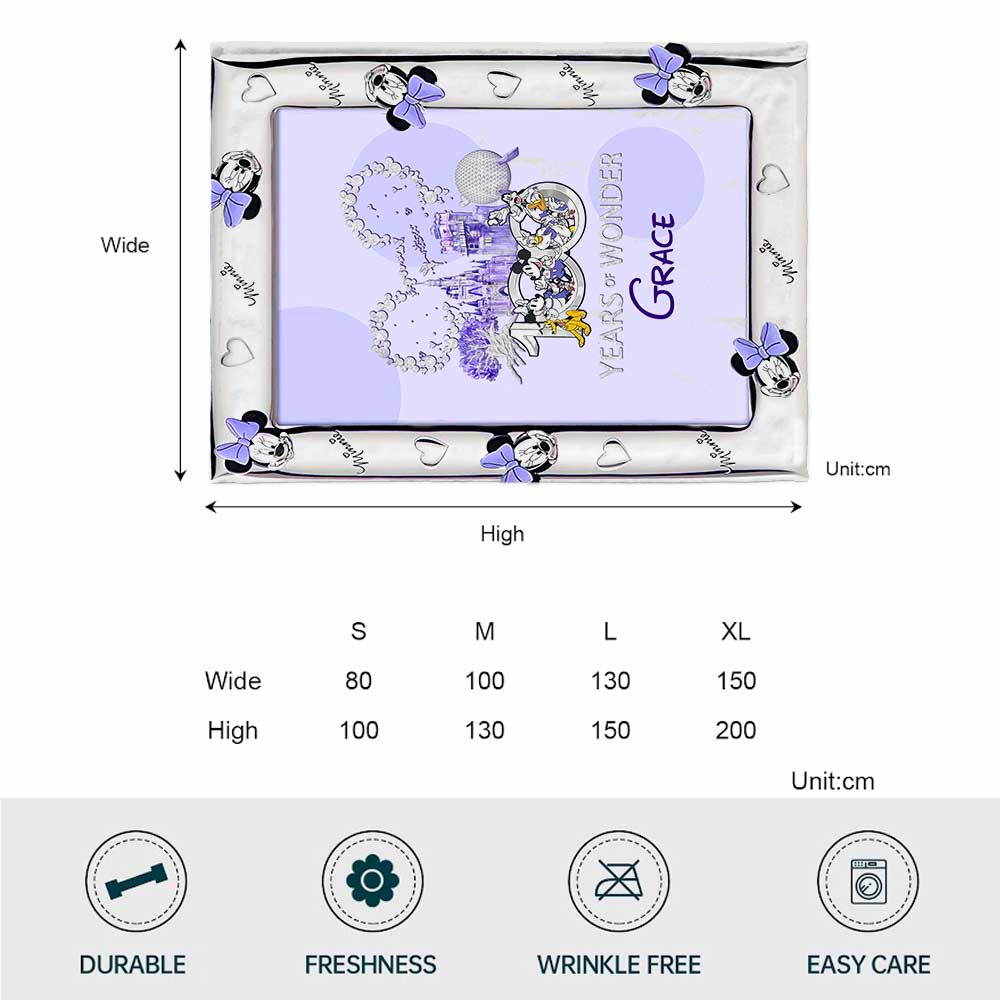 Personalized 100 Years of Wonder Mouse Blanket Gift for Kids Blanket GradoCreations