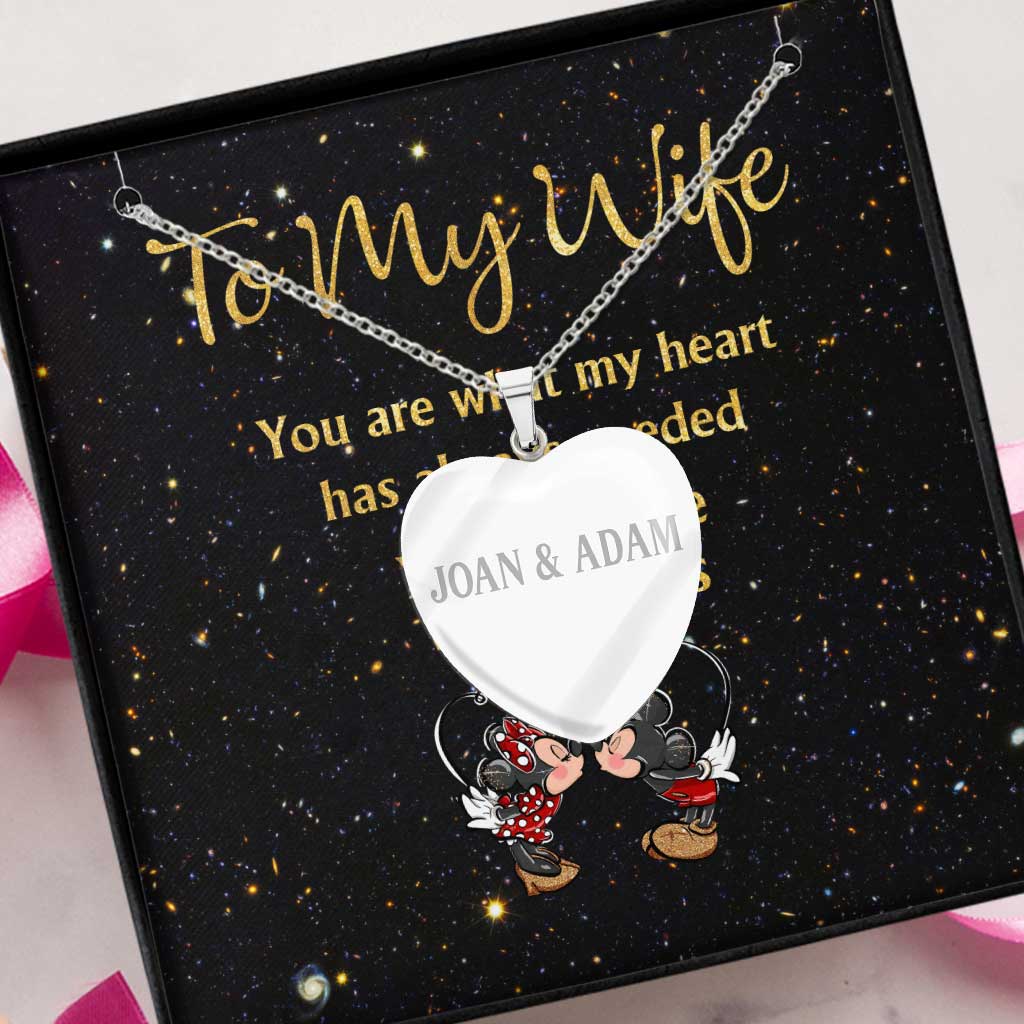 Personalized Heart Pendant Necklace Custom Couple Gift for Wife Heart Pendant Necklace GradoCreations
