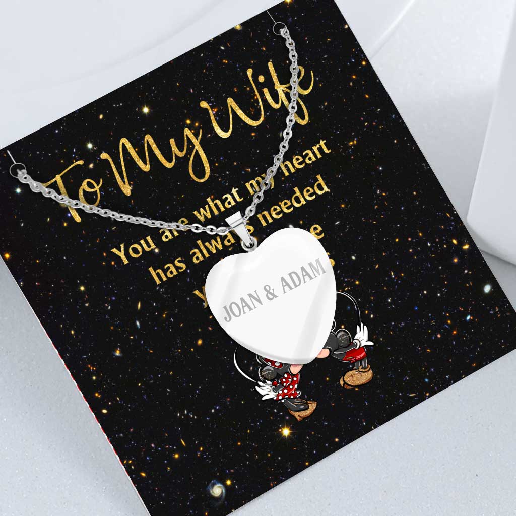 Personalized Heart Pendant Necklace Custom Couple Gift for Wife Heart Pendant Necklace GradoCreations