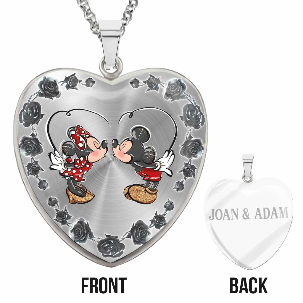Personalized Heart Pendant Necklace Custom Couple Gift for Wife Heart Pendant Necklace GradoCreations