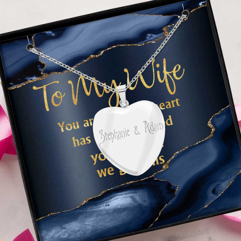 Personalized Heart Pendant Necklace for Couples with Custom Design Heart Pendant Necklace GradoCreations