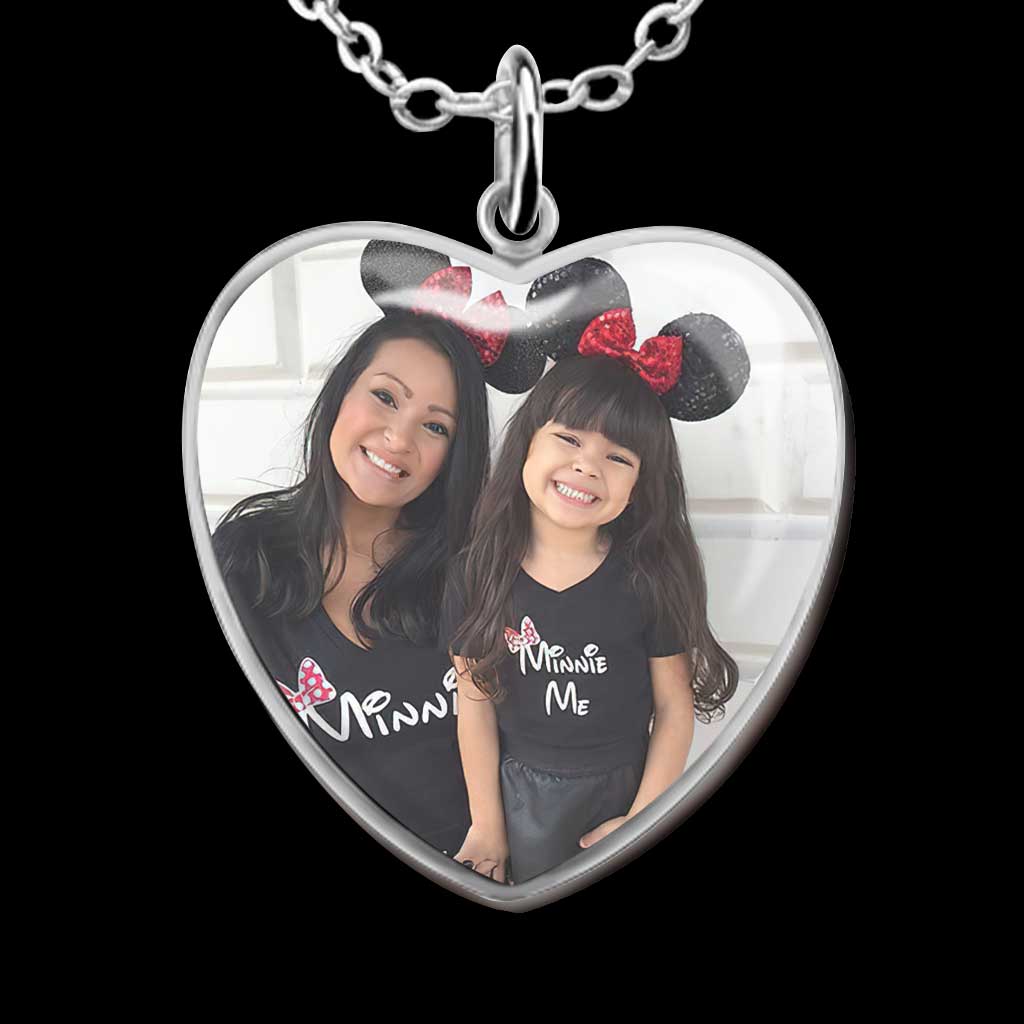 Personalized Heart Pendant Necklace with Custom Photo for Daughter Heart Pendant Necklace GradoCreations