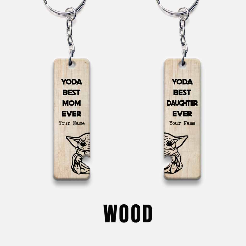 Personalized Yoda Mom and Daughter Keychain Custom Name Gift Keychain GradoCreations