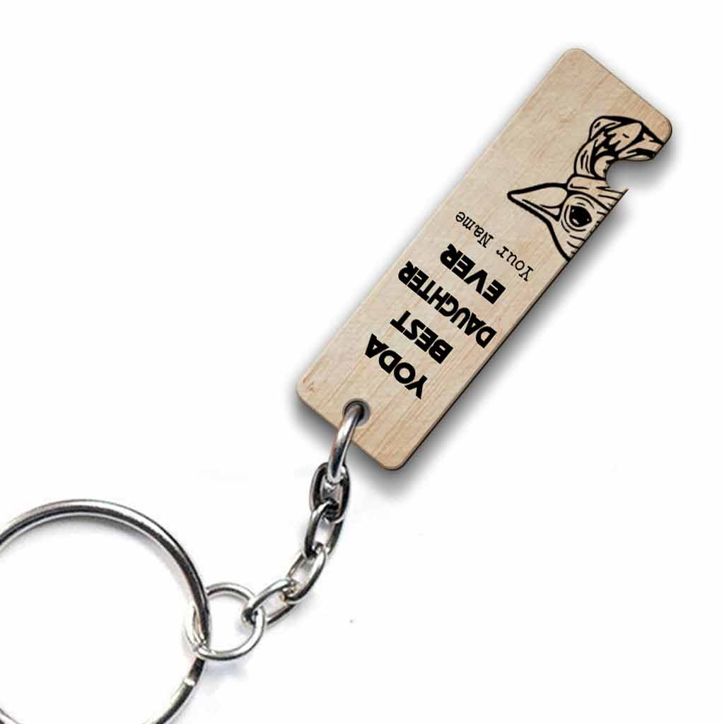 Personalized Yoda Mom and Daughter Keychain Custom Name Gift Keychain GradoCreations