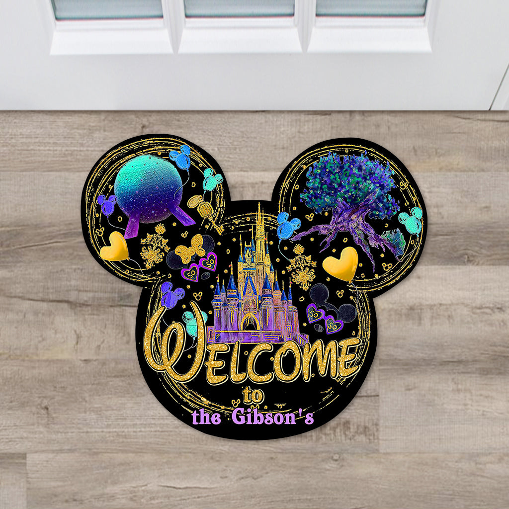 Personalized Mouse Shaped Doormat Custom Family Name Gift Shaped Doormat GradoCreations