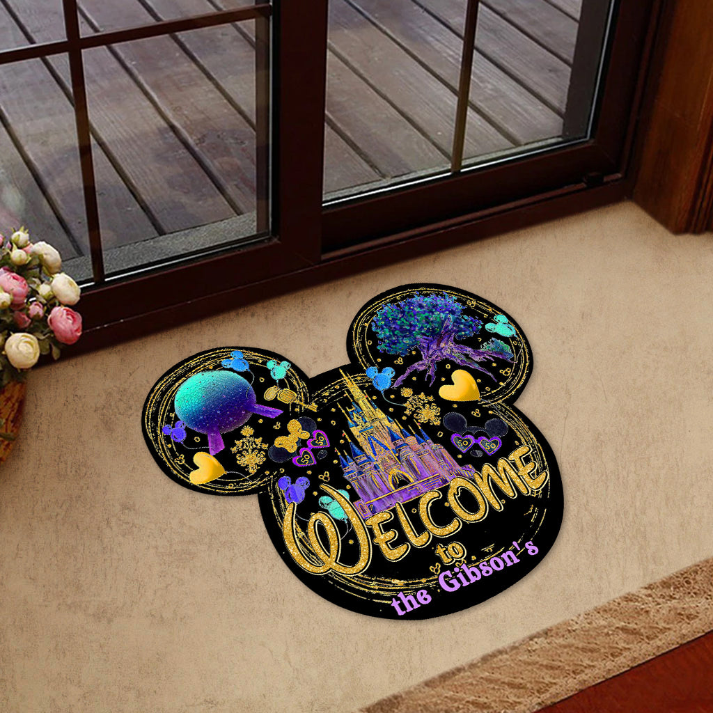 Personalized Mouse Shaped Doormat Custom Family Name Gift Shaped Doormat GradoCreations