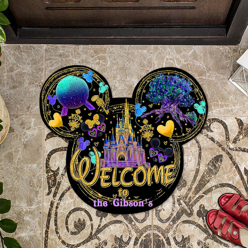 Personalized Mouse Shaped Doormat Custom Family Name Gift Shaped Doormat GradoCreations