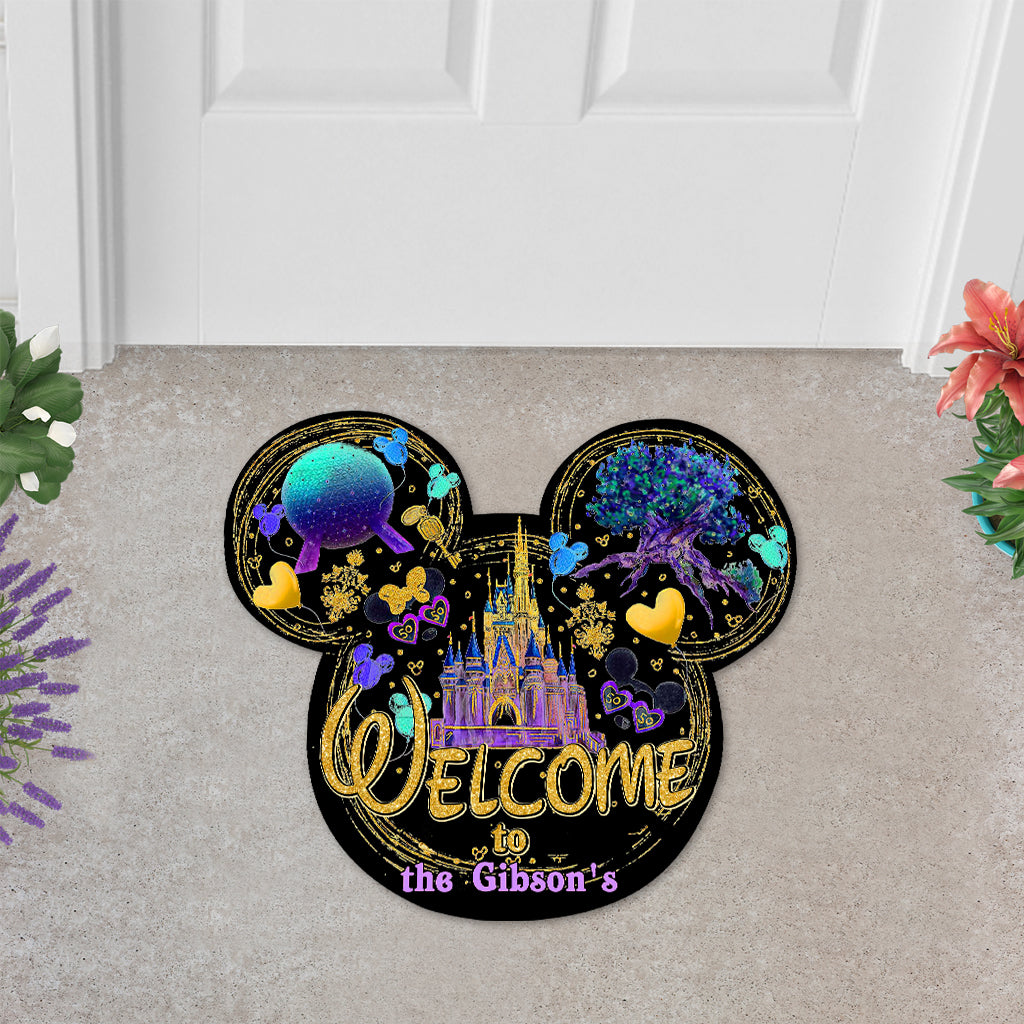 Personalized Mouse Shaped Doormat Custom Family Name Gift Shaped Doormat GradoCreations
