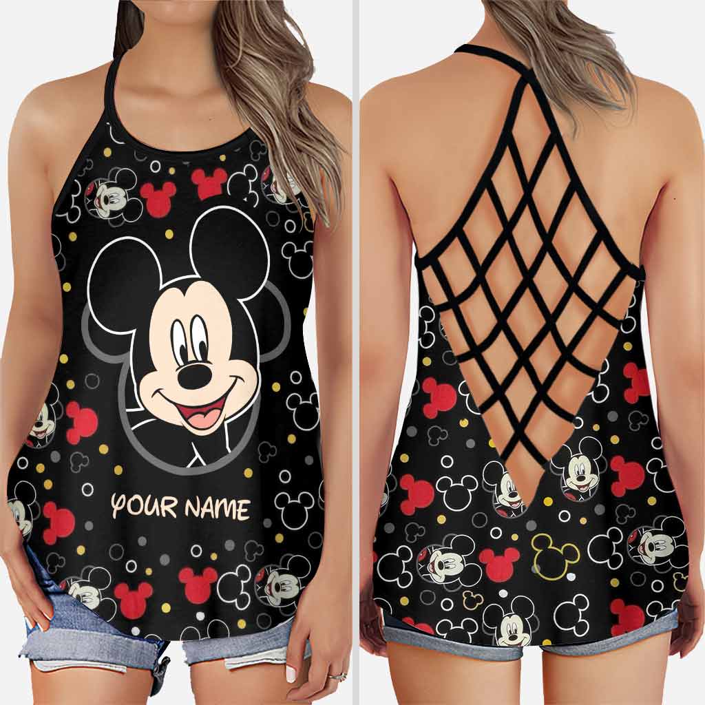 Personalized Mickey Mouse Cross Tank Top Custom Name Summer Gift Cross Tank Top GradoCreations