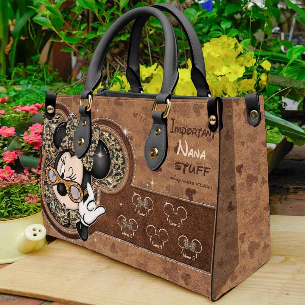 Personalized Leather Handbag Cute Nana Gift for Mom Leather Handbag GradoCreations