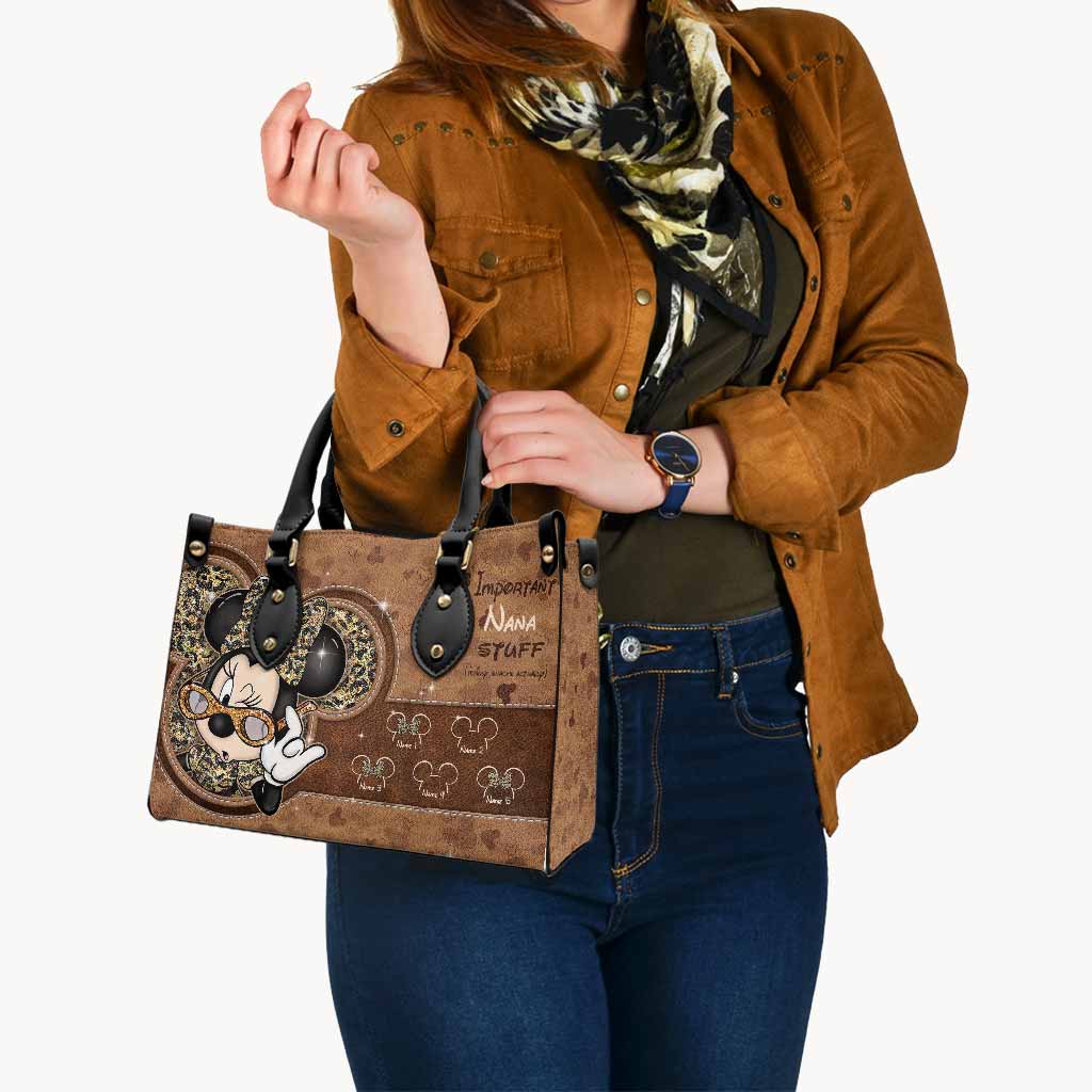 Personalized Leather Handbag Cute Nana Gift for Mom Leather Handbag GradoCreations