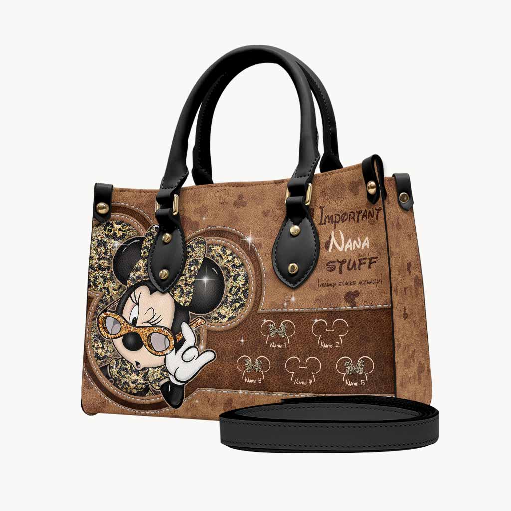 Personalized Leather Handbag Cute Nana Gift for Mom Leather Handbag GradoCreations
