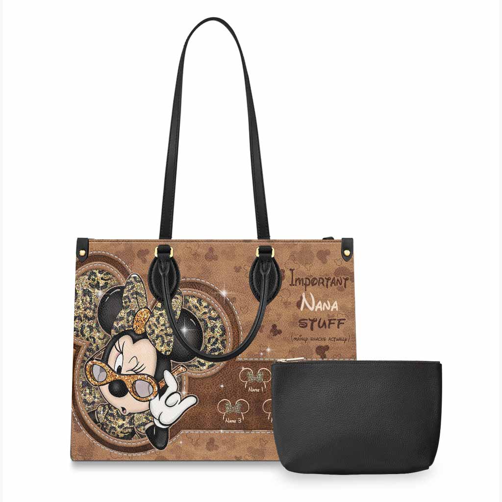 Personalized Leather Handbag Cute Nana Gift for Mom Leather Handbag GradoCreations