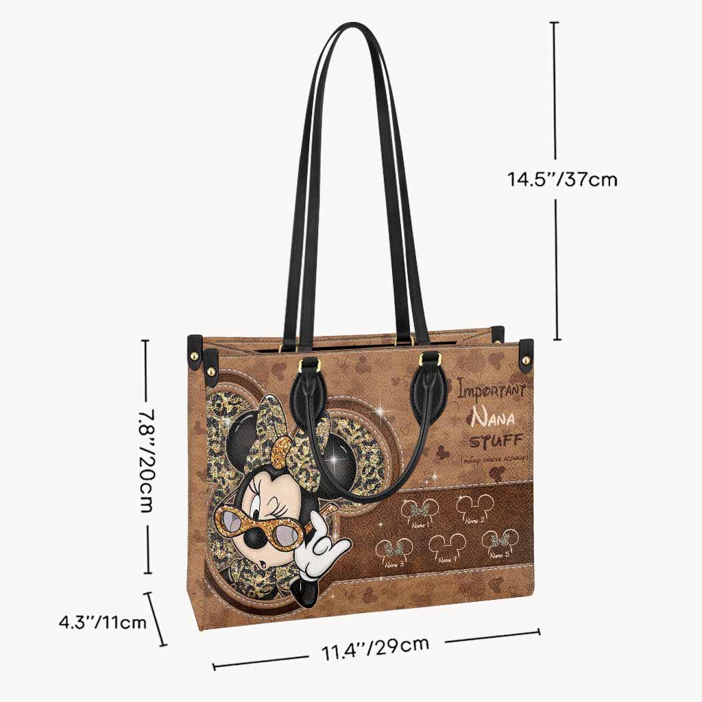Personalized Leather Handbag Cute Nana Gift for Mom Leather Handbag GradoCreations