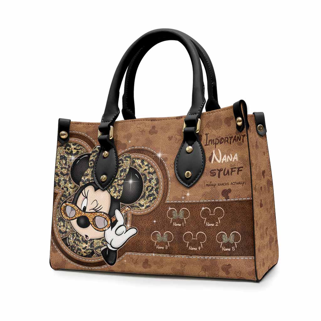 Personalized Leather Handbag Cute Nana Gift for Mom Leather Handbag GradoCreations