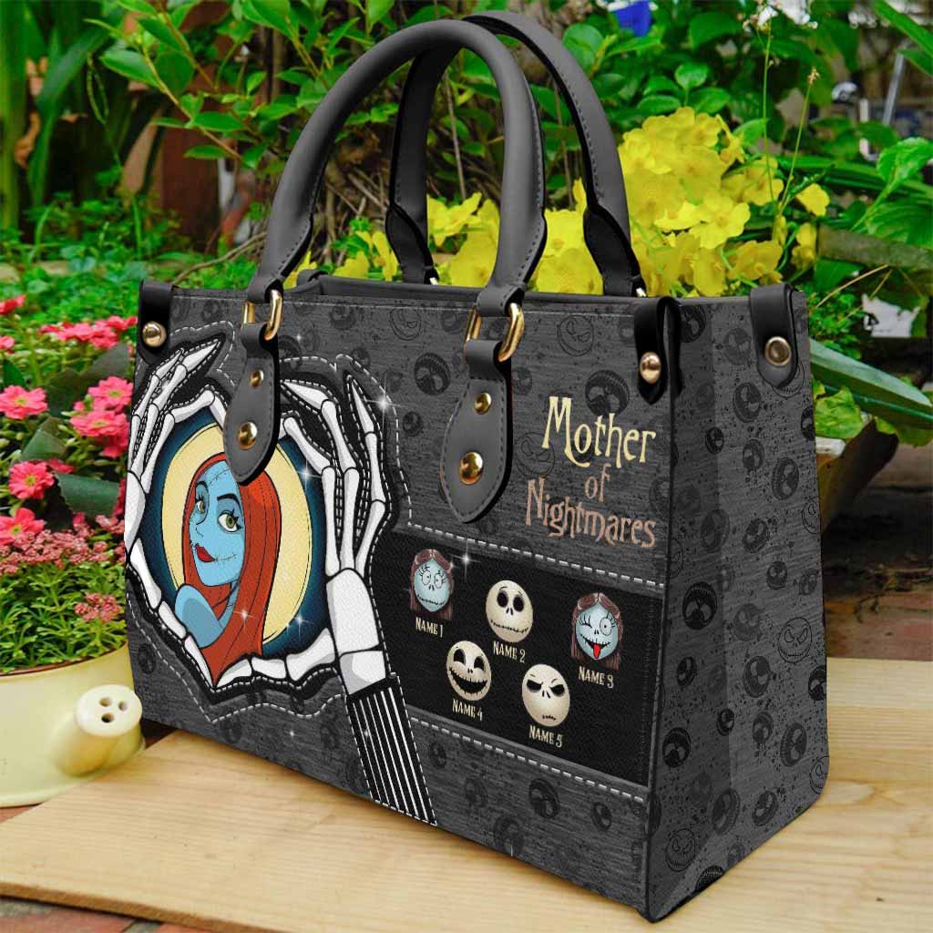 Personalized Mother's Day Leather Handbag Unique Horror Design Gift Leather Handbag GradoCreations