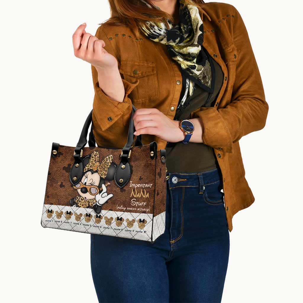 Personalized Grandma Leather Handbag Unique Gift for Nana Leather Handbag GradoCreations