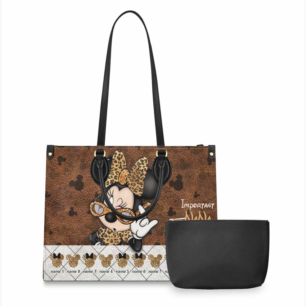 Personalized Grandma Leather Handbag Unique Gift for Nana Leather Handbag GradoCreations