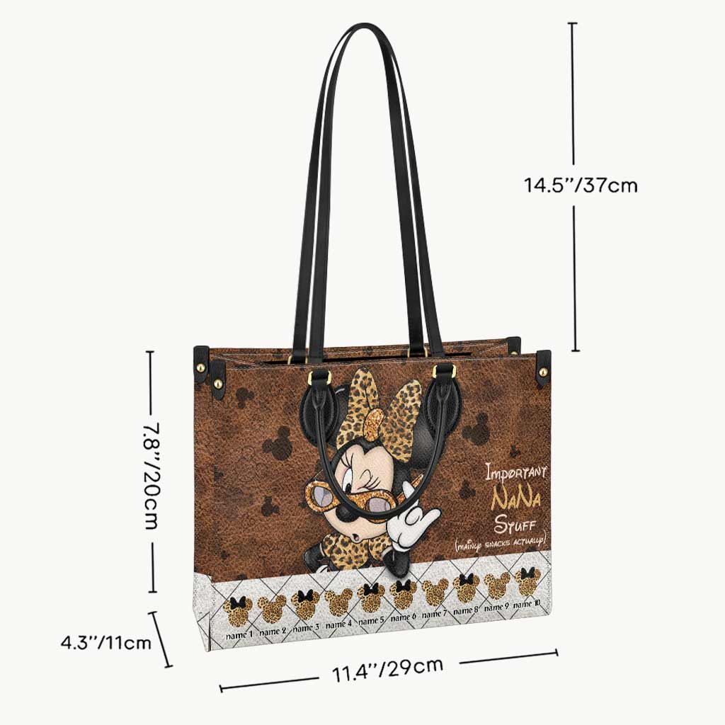 Personalized Grandma Leather Handbag Unique Gift for Nana Leather Handbag GradoCreations