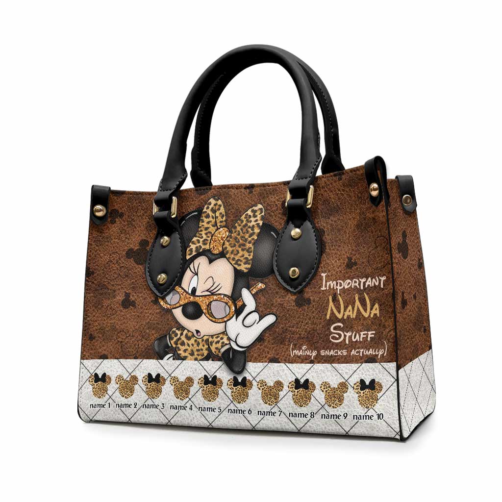 Personalized Grandma Leather Handbag Unique Gift for Nana Leather Handbag GradoCreations