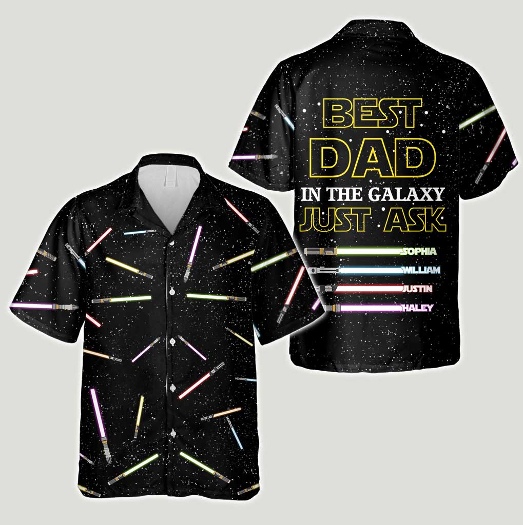 Personalized Hawaiian Shirt for Dad - Best Dad in the Galaxy Gift Hawaiian Shirt GradoCreations