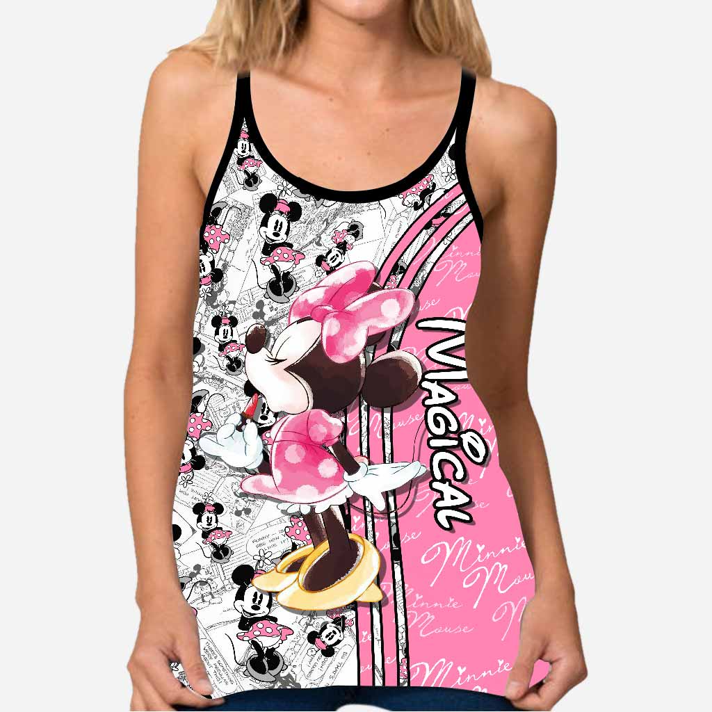 Personalized Cute Pink Mouse Ears Cross Tank Top Gift for Mom Cross Tank Top GradoCreations