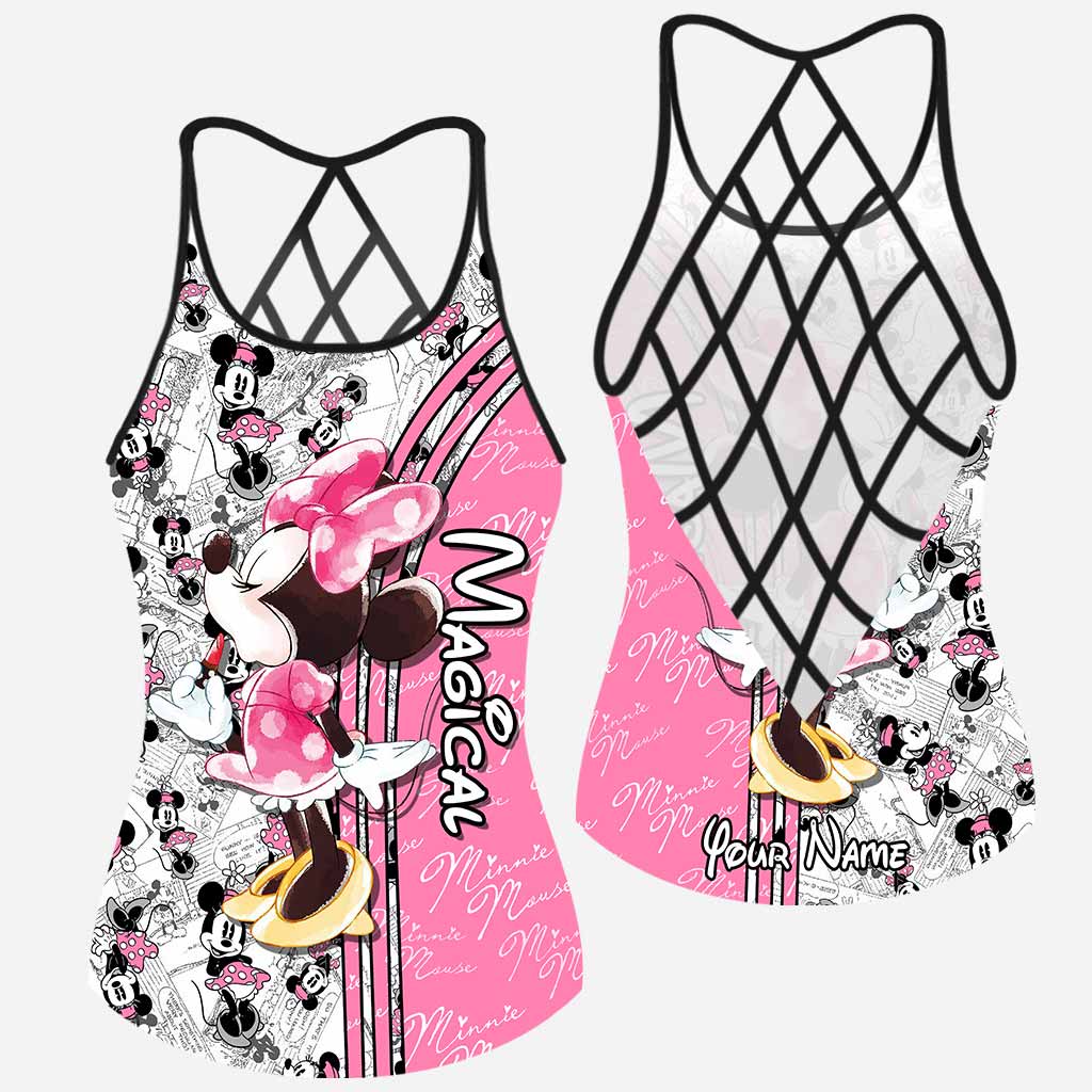 Personalized Cute Pink Mouse Ears Cross Tank Top Gift for Mom Cross Tank Top GradoCreations