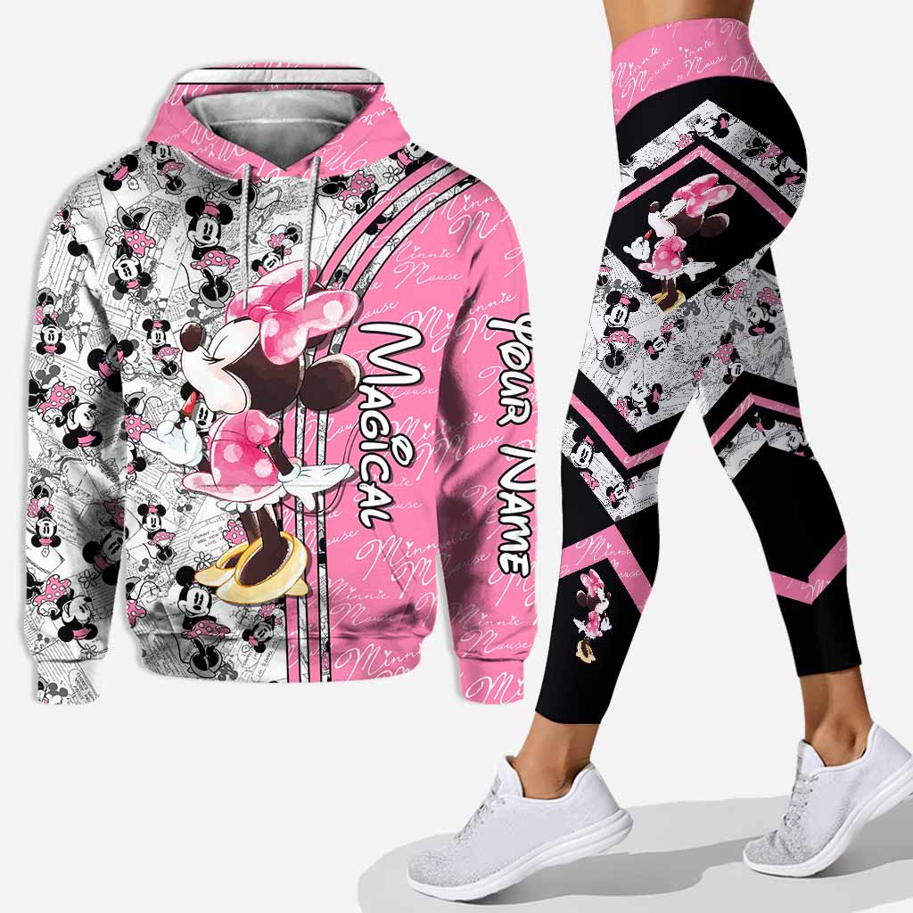 Personalized Cute Pink Mouse Ears Hoodie & Leggings Set Hoodie & Leggings GradoCreations