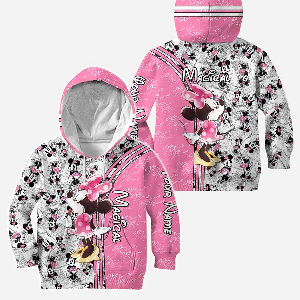 Personalized Cute Pink Mouse Ears Hoodie & Leggings Set Hoodie & Leggings GradoCreations