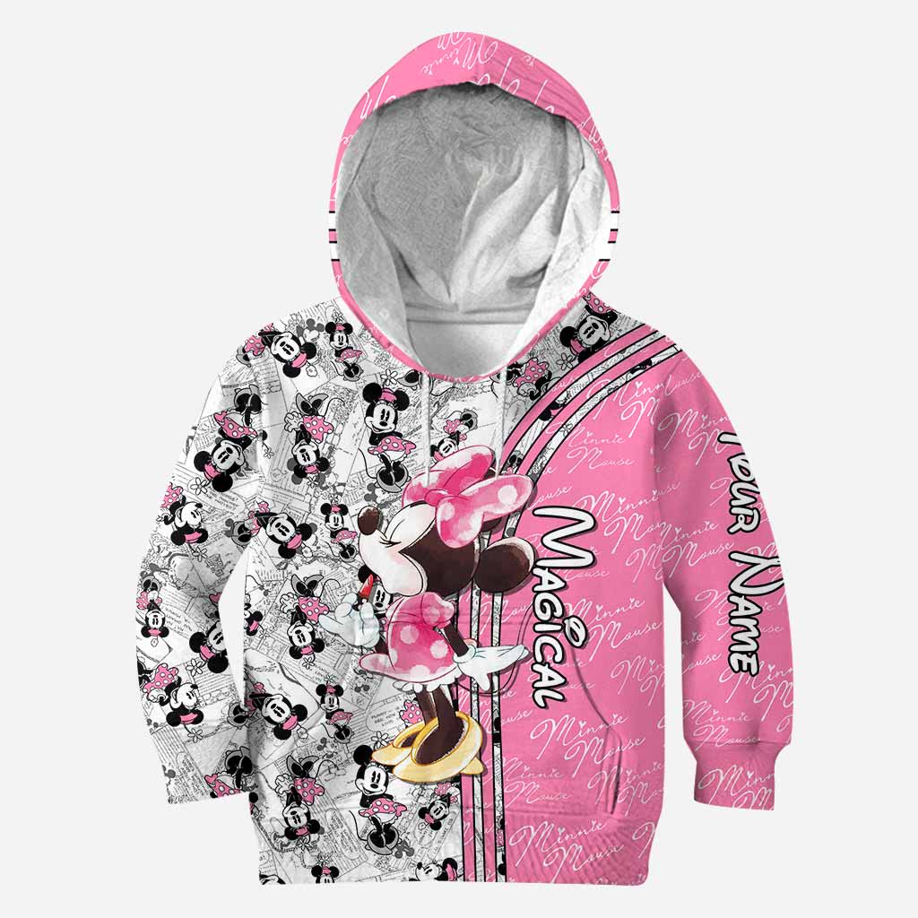 Personalized Cute Pink Mouse Ears Hoodie & Leggings Set Hoodie & Leggings GradoCreations