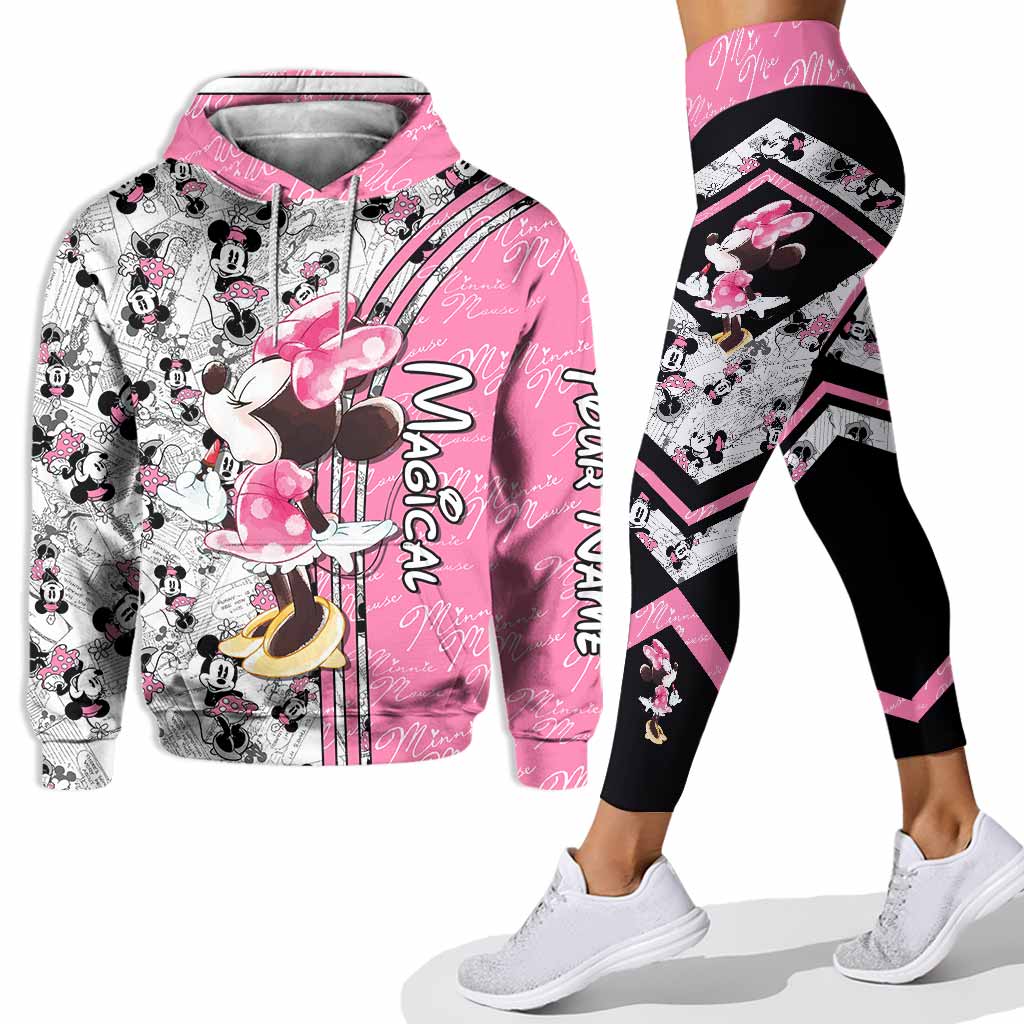 Personalized Cute Pink Mouse Ears Hoodie & Leggings Set Hoodie & Leggings GradoCreations
