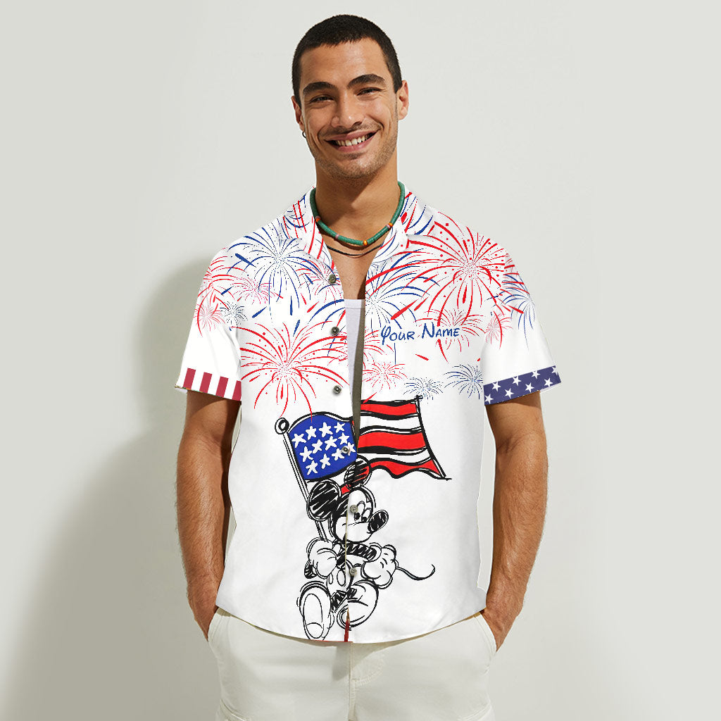 Personalized Independence Day Hawaiian Shirt Custom Name Patriotic Gift Hawaiian Shirt GradoCreations