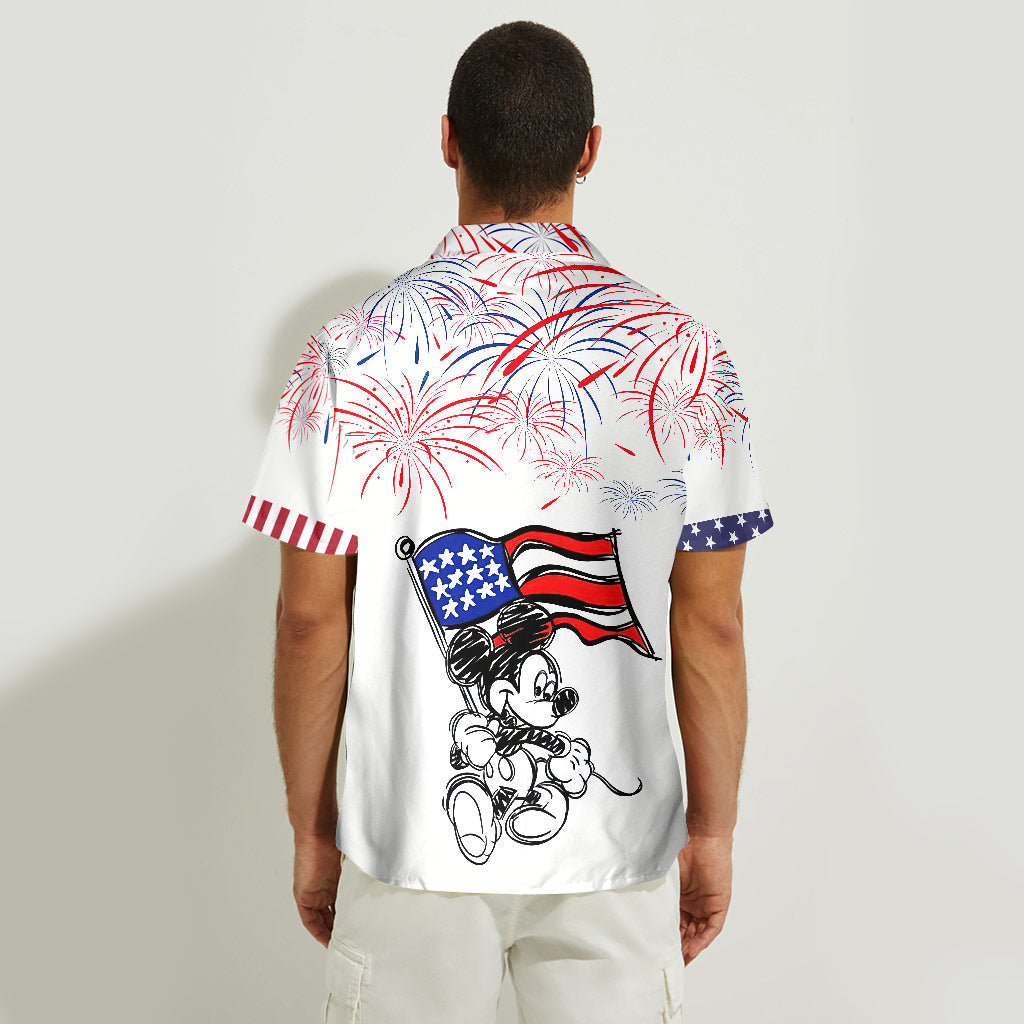 Personalized Independence Day Hawaiian Shirt Custom Name Patriotic Gift Hawaiian Shirt GradoCreations