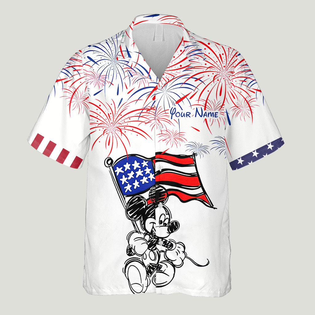 Personalized Independence Day Hawaiian Shirt Custom Name Patriotic Gift Hawaiian Shirt GradoCreations