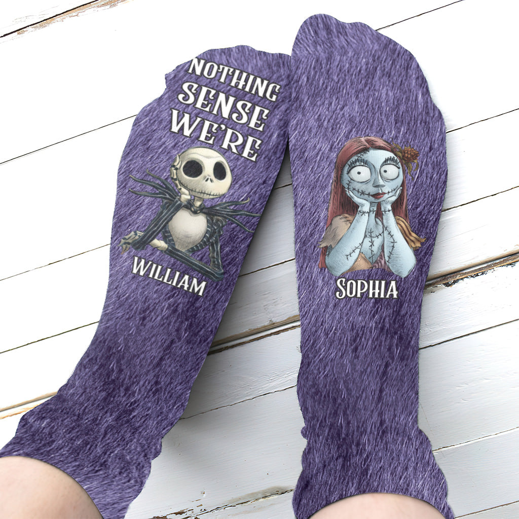 Personalized Nightmare Socks Custom Name Gift for Couples Socks GradoCreations
