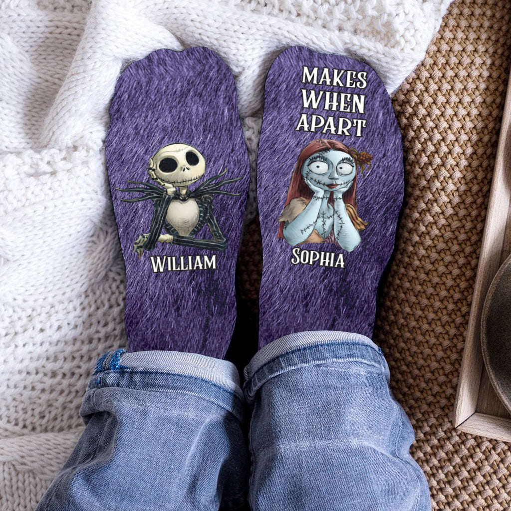 Personalized Nightmare Socks Custom Name Gift for Couples Socks GradoCreations