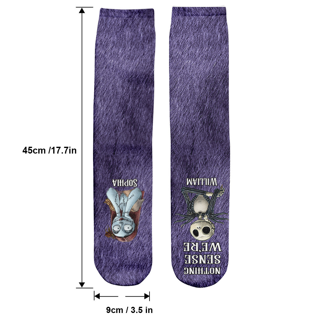 Personalized Nightmare Socks Custom Name Gift for Couples Socks GradoCreations
