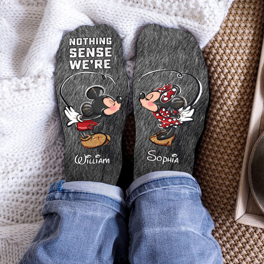 Personalized Couple Mouse Socks Custom Names Gift for Him/Her Socks GradoCreations