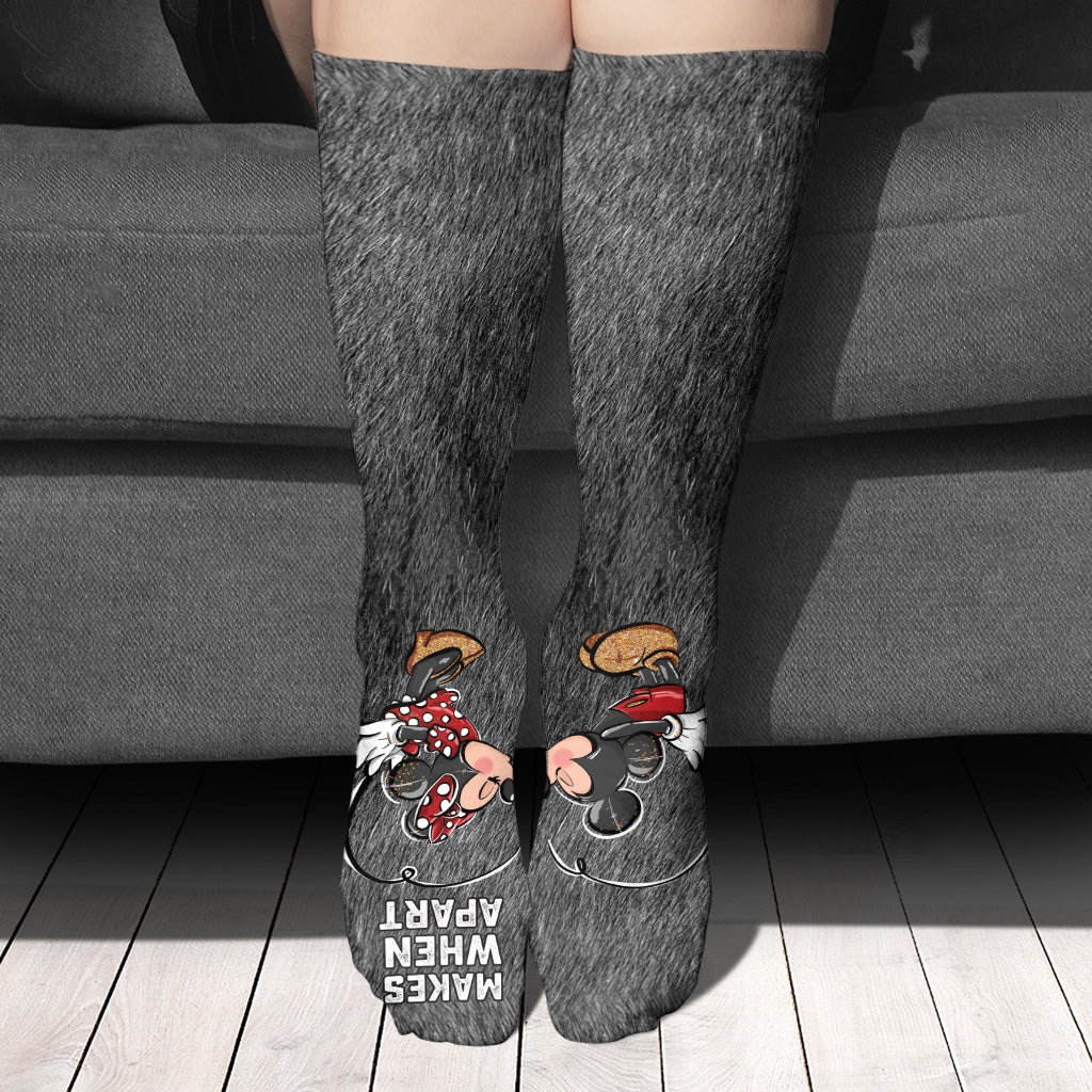 Personalized Couple Mouse Socks Custom Names Gift for Him/Her Socks GradoCreations