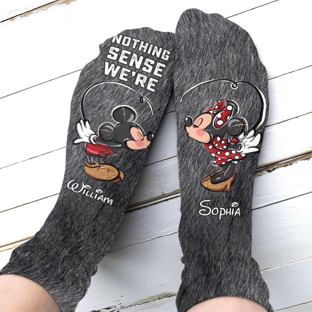 Personalized Couple Mouse Socks Custom Names Gift for Him/Her Socks GradoCreations