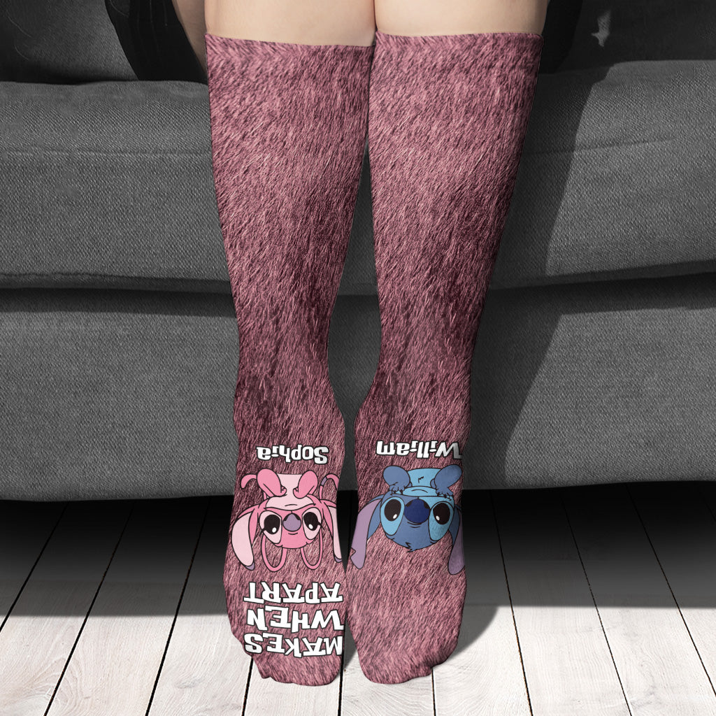 Personalized Ohana Socks Custom Name Gift for Couples Socks GradoCreations